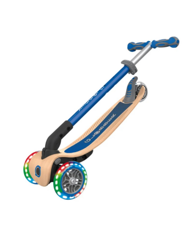 Globber Primo Wood Katlanabilir Işıklı Scooter - Lacivert