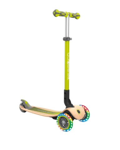 Globber Primo Wood Katlanabilir Işıklı Scooter - Yeşil