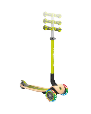 Globber Primo Wood Katlanabilir Işıklı Scooter - Yeşil