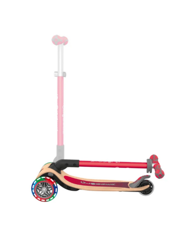 Globber Primo Wood Katlanabilir Işıklı Scooter - Kırmızı