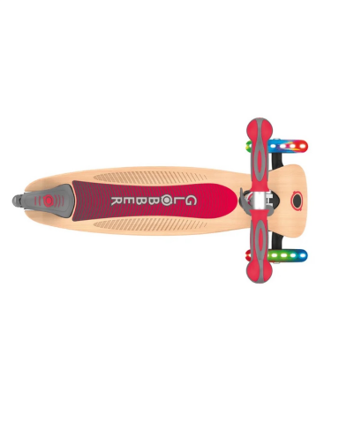 Globber Primo Wood Katlanabilir Işıklı Scooter - Kırmızı