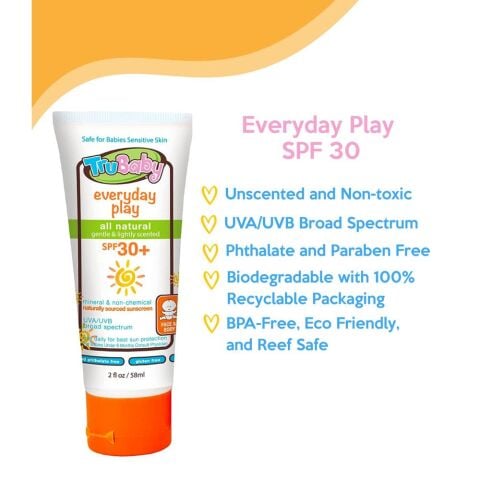 Trukid Everyday Play Mineral Bebek Güneş Kremi SPF30+ Natural 58ml