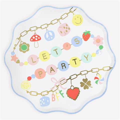 Meri Meri - Charm Temalı Tabaklar - L - 8 Adet