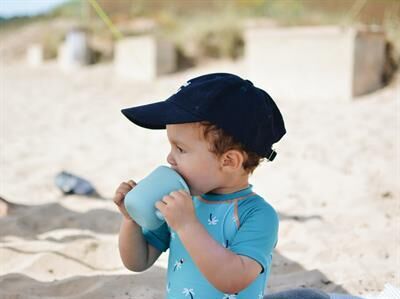 Beaba - 2 Kulplu Silikon Öğrenme Suluğu Blue