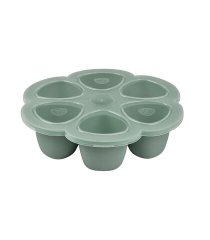 Beaba - Silikon 6'lı Sıcak & Soğuk Saklama Kabı Sage Green 6 x 90ml