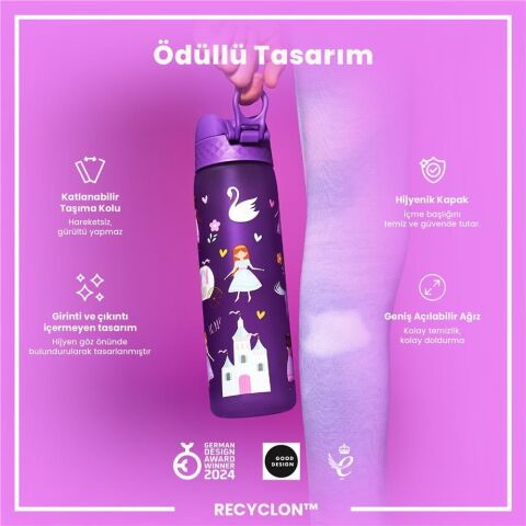 Ion8 - İnce Suluk - Prenses - 500 ml - Sızdırmaz - BPA İçermeyen
