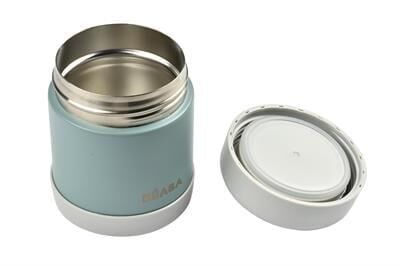 Beaba - Paslanmaz Çelik Yiyecek Termosu 300 ml  (light mist/eucalyptus green)