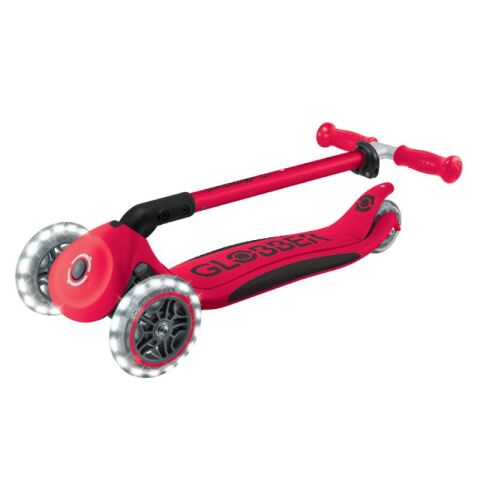 Globber Elite Deluxe Işıklı Scooter - Kırmızı