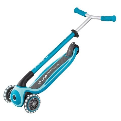 Globber Master Işıklı Katlanabilir Scooter - Okyanus Mavisi