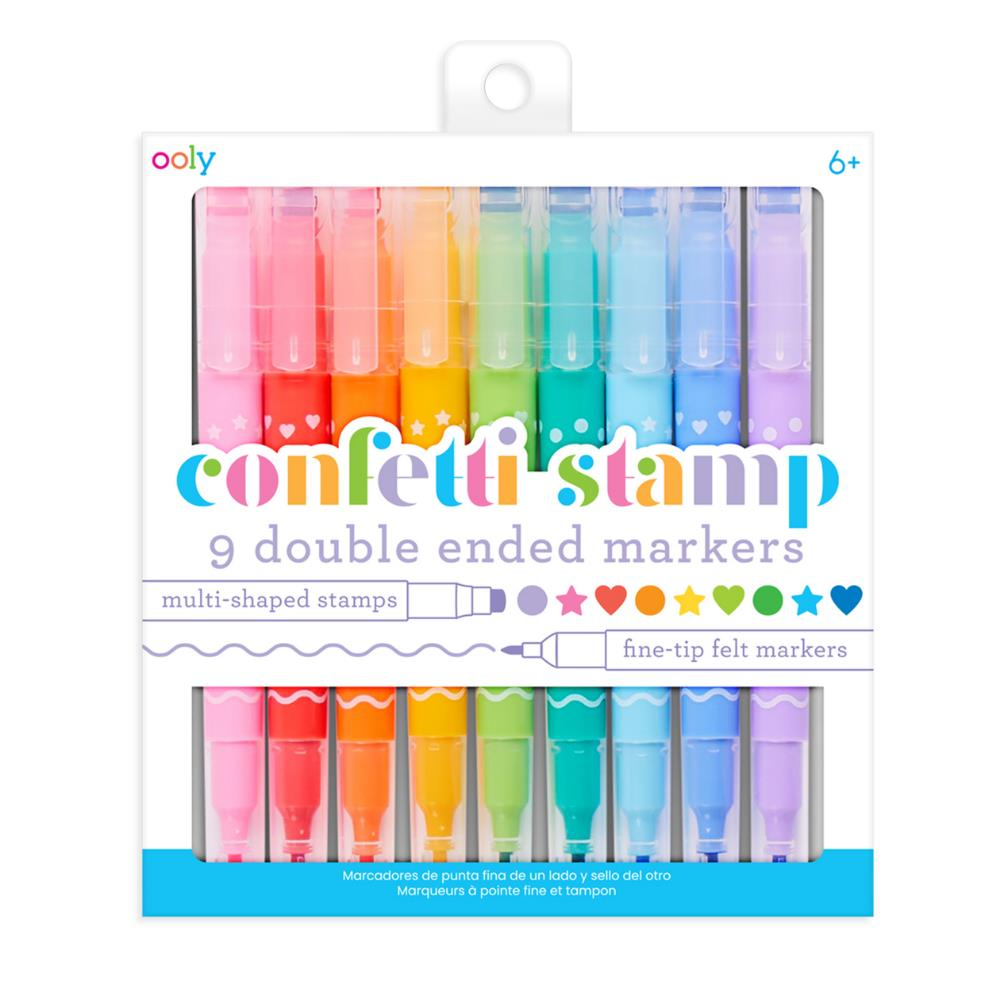 Ooly Confetti Stamp Çift Uçlu 9lu Keçeli Kalem