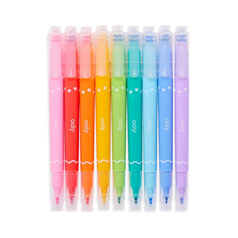 Ooly Confetti Stamp Çift Uçlu 9lu Keçeli Kalem
