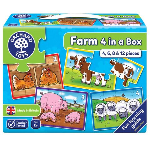 Orchard Çiftlik 4 Yapboz Bir Arada (Farm Puzzle 4in1 Box) 3+Yaş