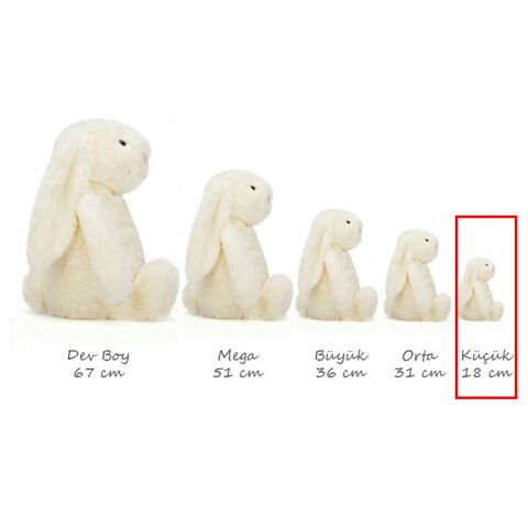 JellyCat Bashful Krem Tavşan Küçük Boy 18 cm