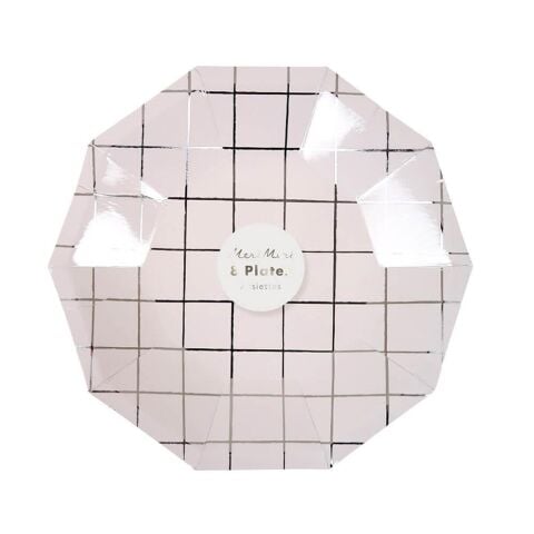 Meri Meri - Gümüş Kareli Tabak - S