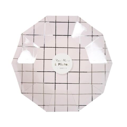 Meri Meri - Gümüş Kareli Tabak - S