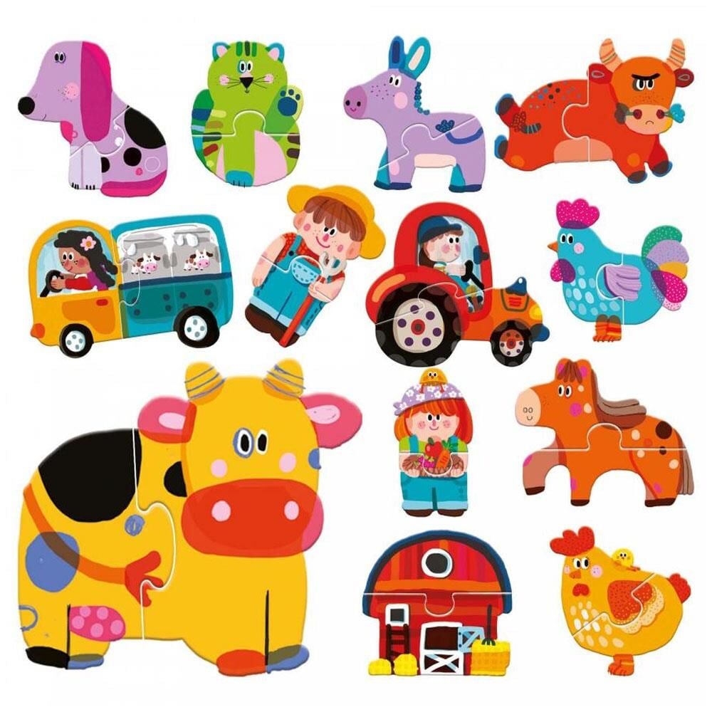 Headu 2 Pcs Puzzle Touch Farm - İkili Çiftlik Yapbozu 2+Yaş