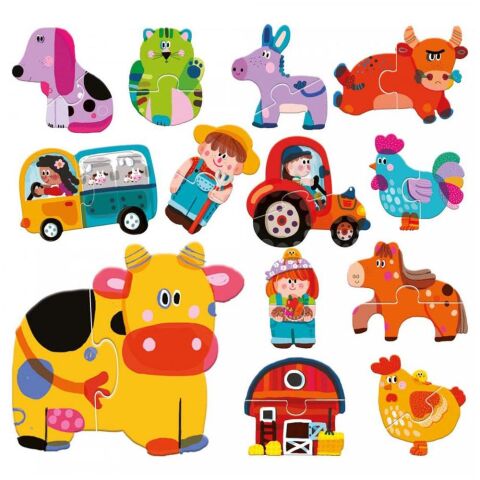 Headu 2 Pcs Puzzle Touch Farm - İkili Çiftlik Yapbozu 2+Yaş