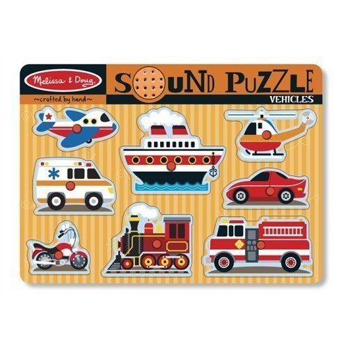 Melissa&Doug Ahşap Sesli Puzzle Vehicles