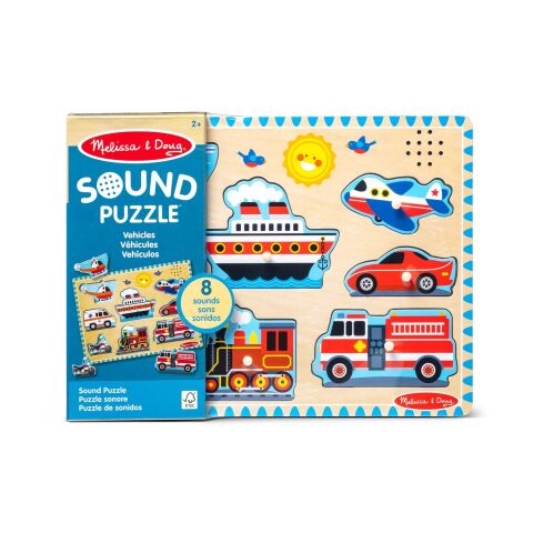 Melissa&Doug Ahşap Sesli Puzzle Vehicles