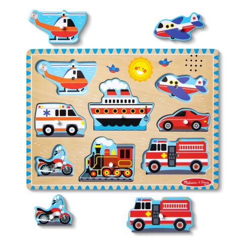 Melissa&Doug Ahşap Sesli Puzzle Vehicles