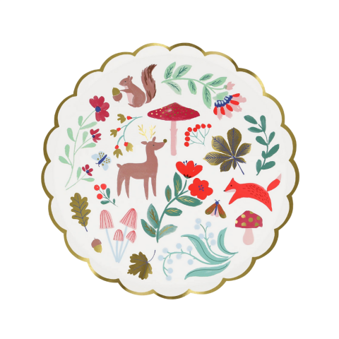 Meri Meri - Winter Woodland Tabaklar - M - 8 Adet