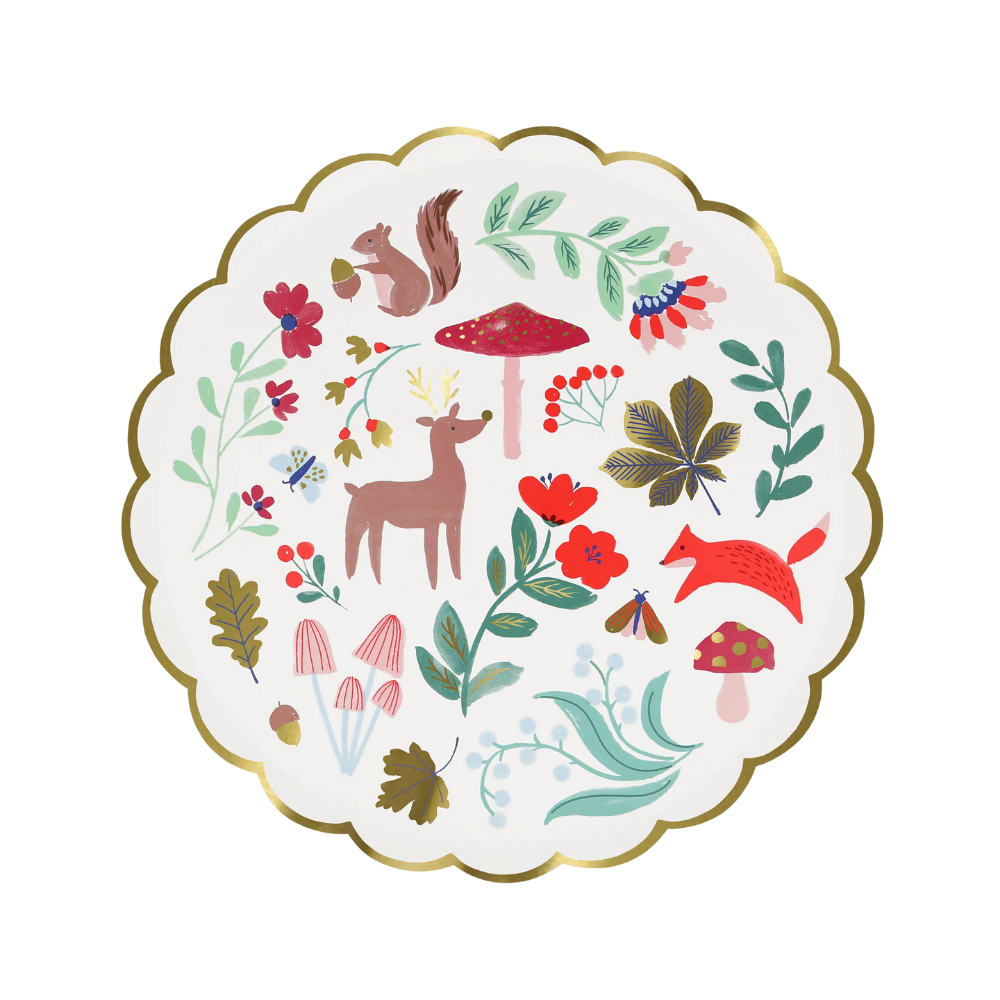Meri Meri - Winter Woodland Tabaklar - M - 8 Adet