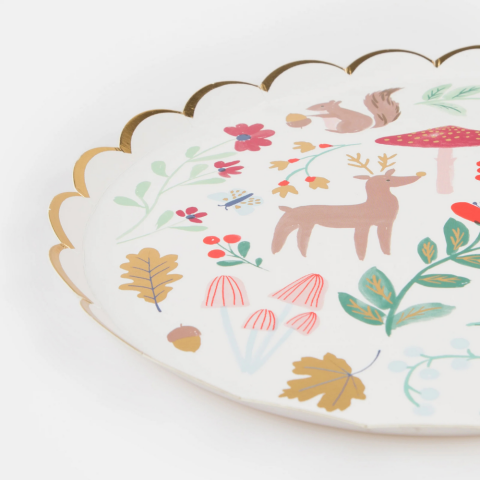 Meri Meri - Winter Woodland Tabaklar - M - 8 Adet