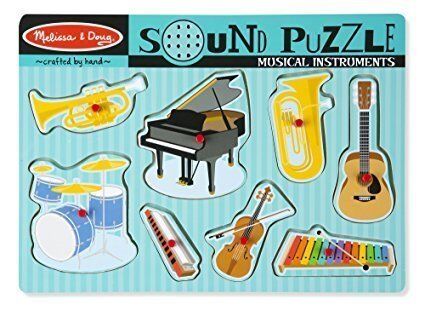 Melissa&Doug Ahşap Sesli Puzzle - Müzik Aletleri