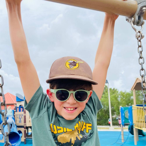 RoshamBo Round Model Sage Açık Yeşil / Kahverengi Standart Lens Çocuk Güneş Gözlüğü 2-4 Yaş