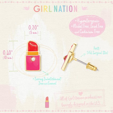 Cutie Studs / Küpe- Lipstick Chick