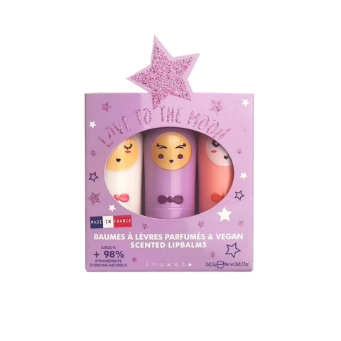 Inuwet Trio Glitter Lip Balm Dudak Nemlendirici Set // Mauve
