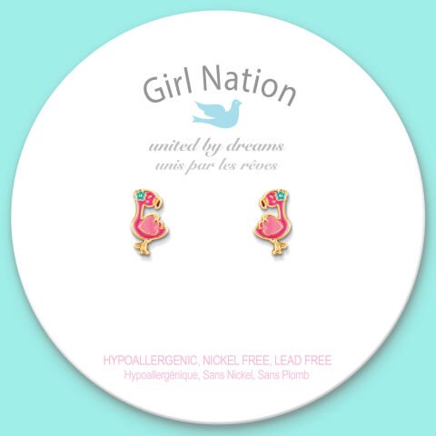 Cutie Studs / Küpe- Fantastic Flamingo