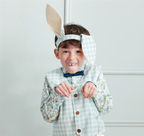 Meri Meri - Ekose Tavşan Kostüm Seti / 3-6 Yaş
