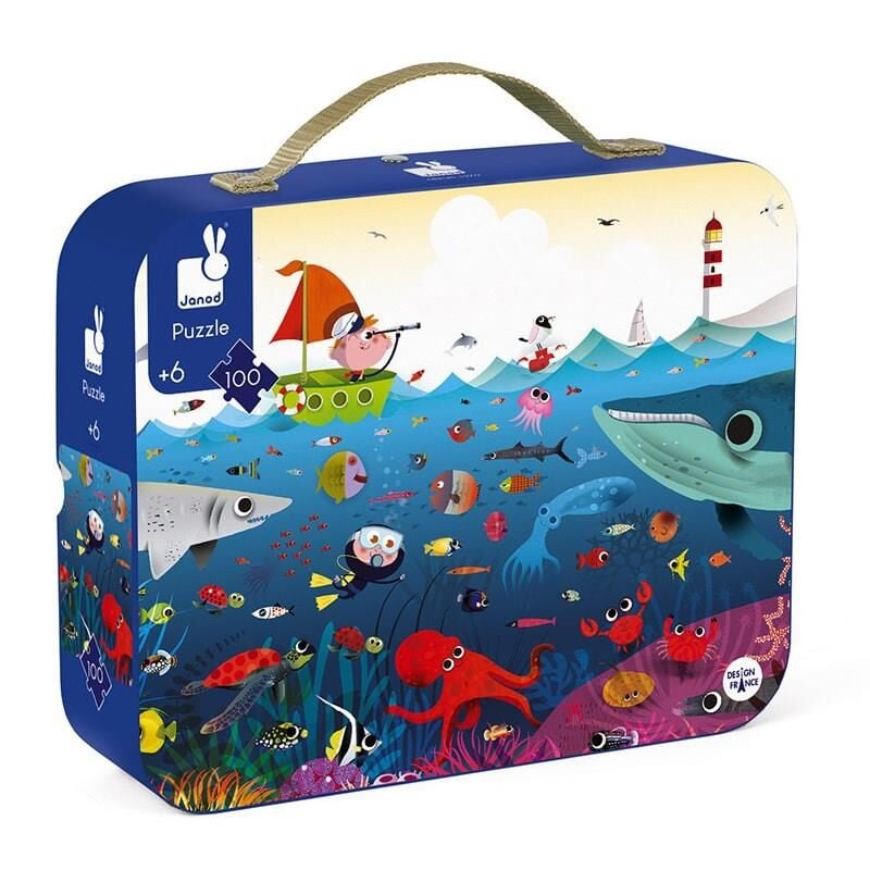Janod 100 Parça Çanta Puzzle Sualtı Dünyası