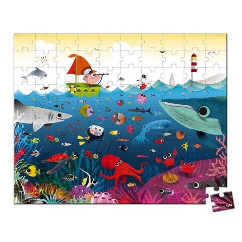 Janod 100 Parça Çanta Puzzle Sualtı Dünyası