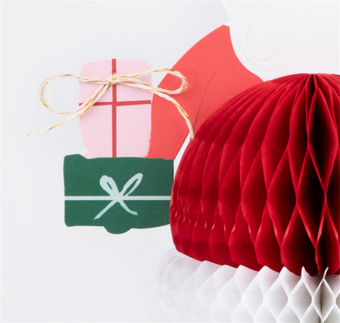 Meri Meri - Honeycomb Santa Tebrik Kartı