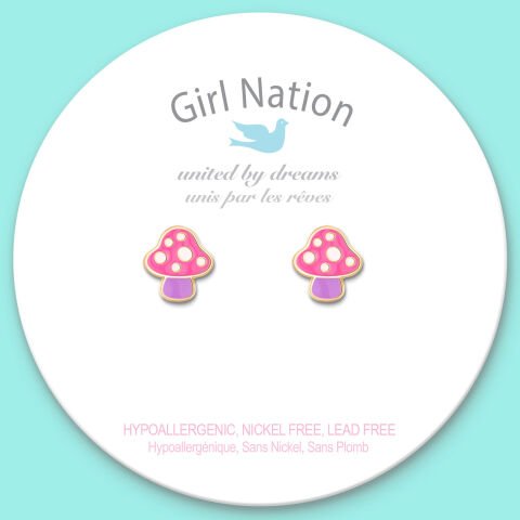 Cutie Studs / Küpe- Mini Mushroom