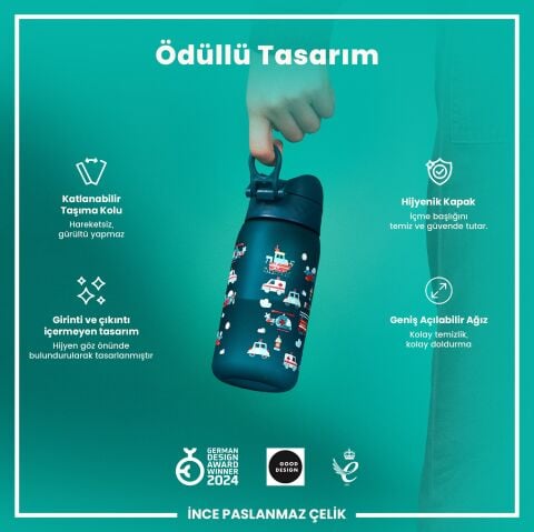Ion8 - Çocuk Suluk - İlk Yardım Taşitları - 350 ml - Sızdırmaz - BPA İçermeyen