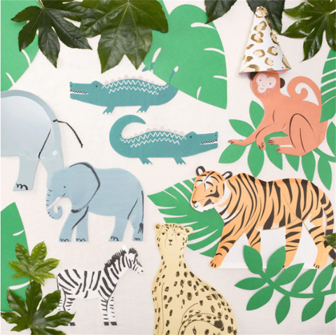 Meri Meri - Monkey Die Cut Napkins - Maymun Peçeteler - 16'Lı