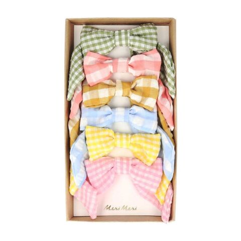 Meri Meri - Gingham Hair Bows - Pötikareli Saç Aksesuarı