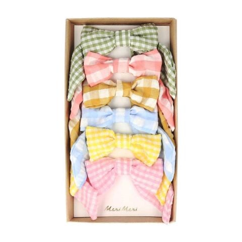 Meri Meri - Gingham Hair Bows - Pötikareli Saç Aksesuarı
