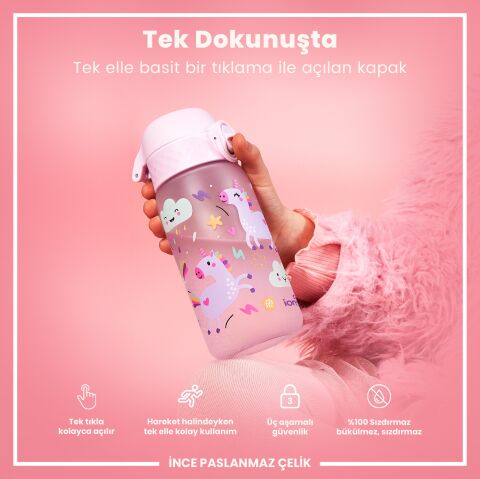 Ion8 - Çocuk Suluk - Unicorn - 350 ml - Sızdırmaz - BPA İçermeyen
