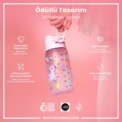 Ion8 - Çocuk Suluk - Unicorn - 350 ml - Sızdırmaz - BPA İçermeyen