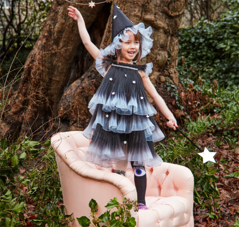 Meri Meri - Yıldızlı Cadı Kostümü Seti (5-6 Yaş)