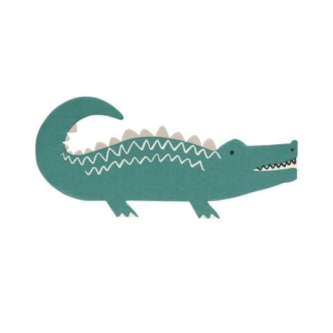 Meri Meri - Crocodile Napkins - Timsah Peçeteler - 16'Lı