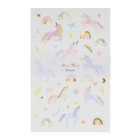 Meri Meri - Unicorn Tattoos - Unicorn Geçici Dövmeleri - 2'Li