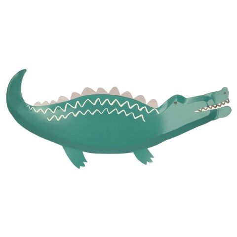 Meri Meri - Crocodile Plates - Timsah Tabaklar - 8'Li