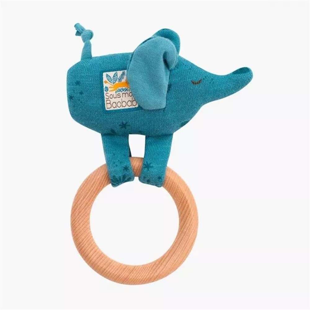 Moulin Roty - Ahşap Çıngırak - Fil