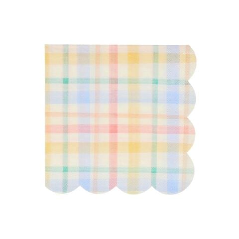 Meri Meri - Large Spring Plaid Napkins - Bahar Yeri Peçeteler - 16'Lı