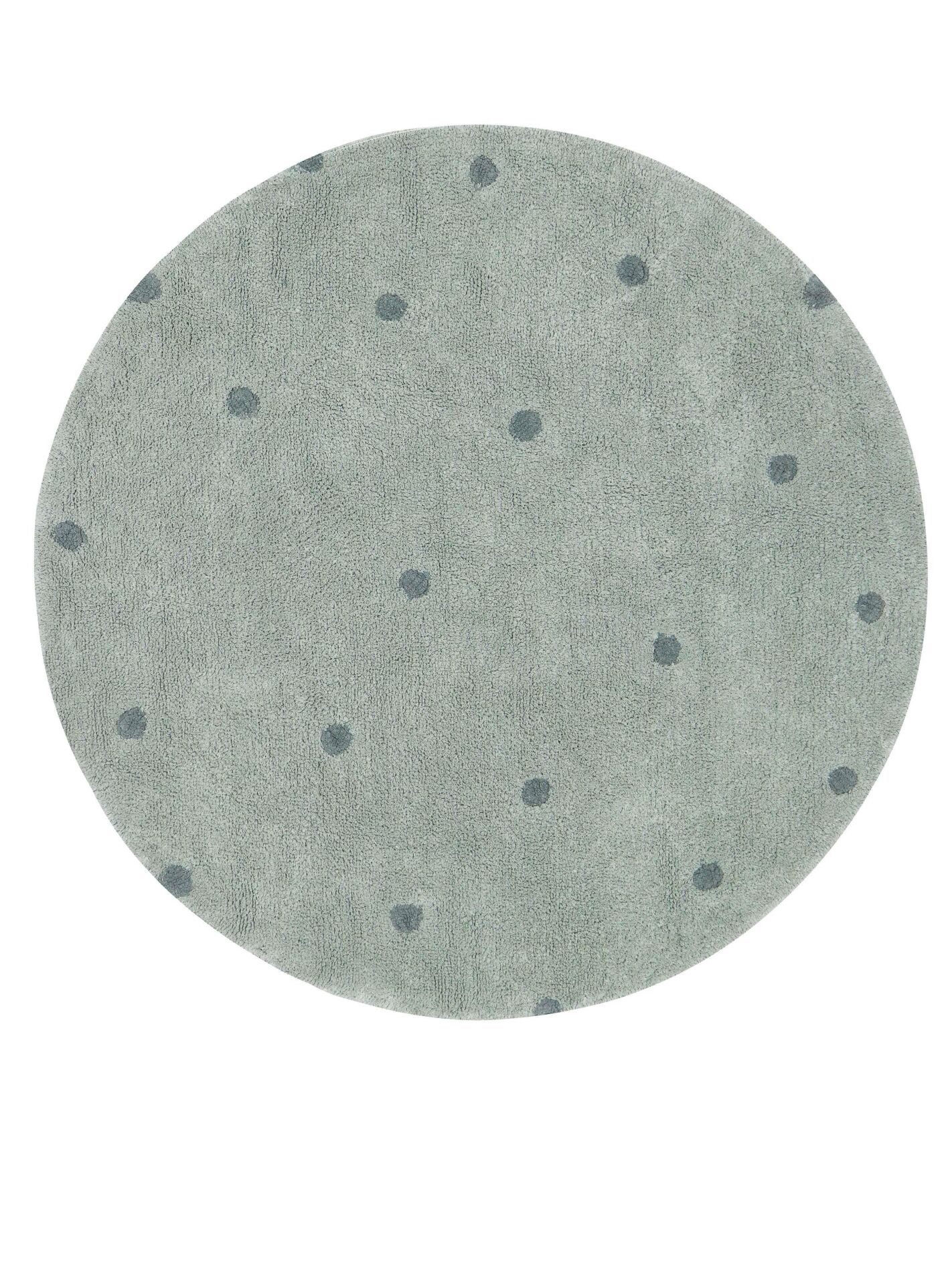 Halı, Round Dot Blue Sage